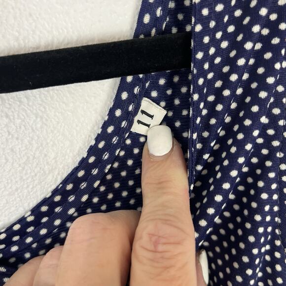 Vintage 70s Maxi Dress Sleeveless Groovy Polka Dot Floral Patchwork Blue Red - Picture 7 of 8